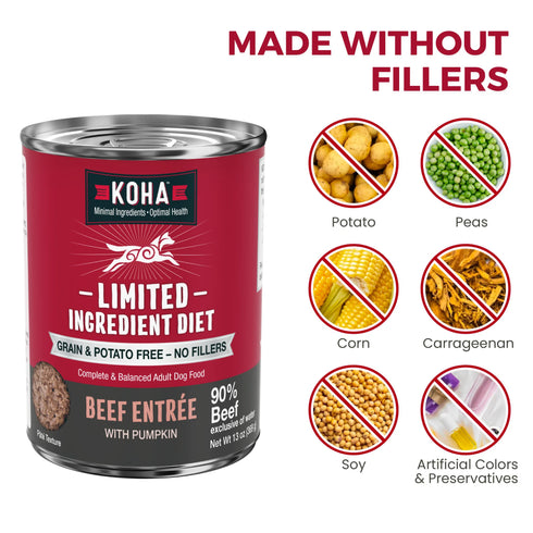 Koha Limited Ingredient Diet Wet Dog Food - Beef - 13oz Can
