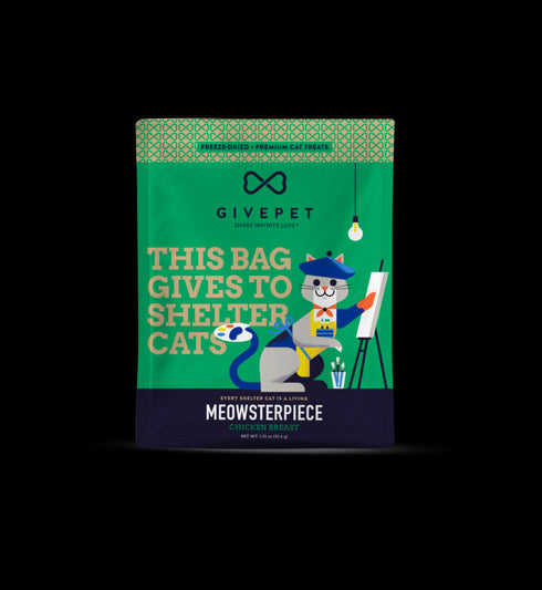 GivePet Meowsterpiece Freeze Dried Cat Treats - Chicken - 3.5oz Bag