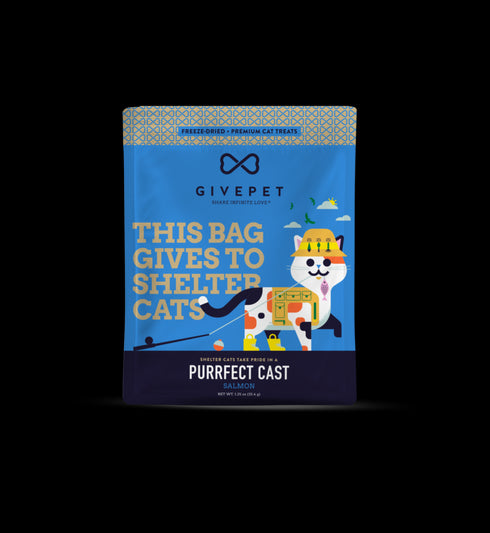 GivePet Purrfect Cast Freeze Dried Cat Treats - Salmon - 3.5oz Bag