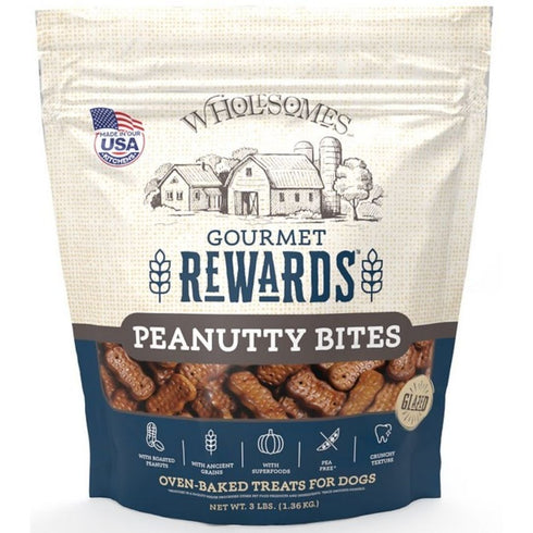 Sportmix Wholesomes Gourmet Rewards Peanutty Bites Biscuit Dog Treats 20lb - Poudre Pet and Feed Supply