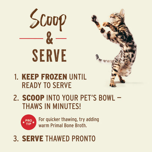 Primal Scoopable Pronto Frozen Raw Cat Food - Pork - 1lb Bag