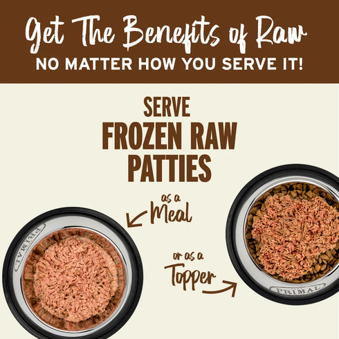 Primal Patties Frozen Raw Dog Food - Turkey & Salmon - 6lb Bag