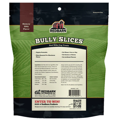 Redbarn Bully Slices Dog Treats - Hickory BBQ - 9oz Pouch