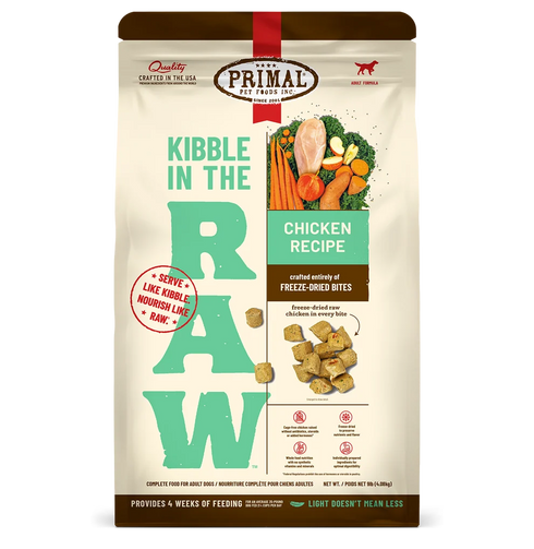 Primal Kibble In The Raw Freeze Dried Dog Food - Chicken - 1.5lb Bag