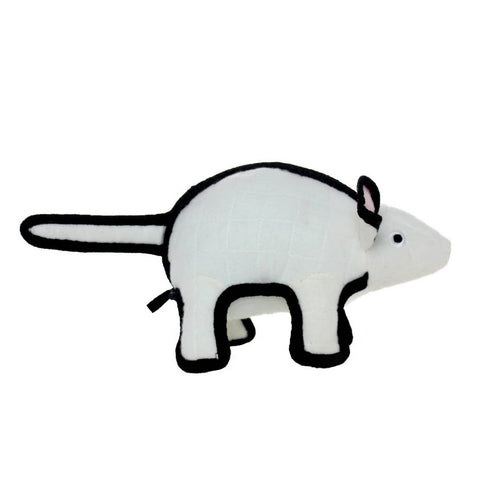 Tuffy's Barnyard Mouse White Dog Toy