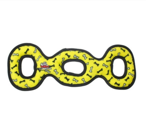 Tuffy Ultimate 3-Way Tug Bone Dog Toy, yellow