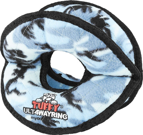 Tuffy Ultimate 4 Way Ring Dog Toy - blue camo