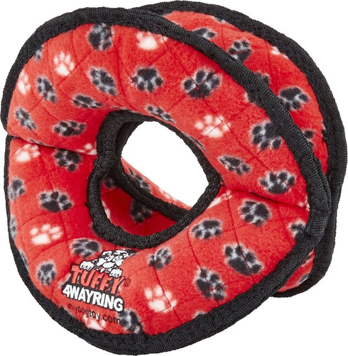 Tuffy Ultimate 4 Way Ring Dog Toy - red