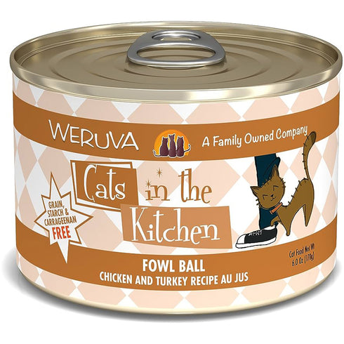 Weruva Fowl Ball Chicken and Turkey Recipe Au Jus Cat Food 6oz - Poudre Pet and Feed Supply