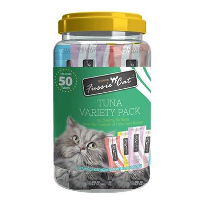 Fussie Cat Puree Cat Treats Variety Pack - 50ct Jar