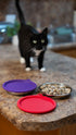 Messy Mutts Stainless Cat Saucer & Silicon Bowl Lid - Pack of 2