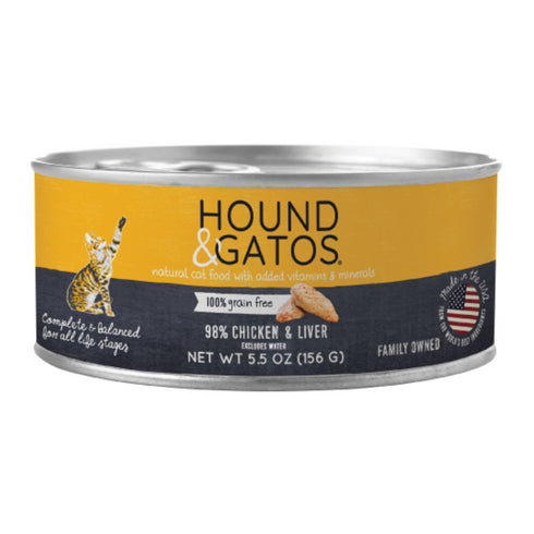 Hound & Gatos Canned Chicken & Liver Cat Food 5.5oz - Poudre Pet and Feed Supply