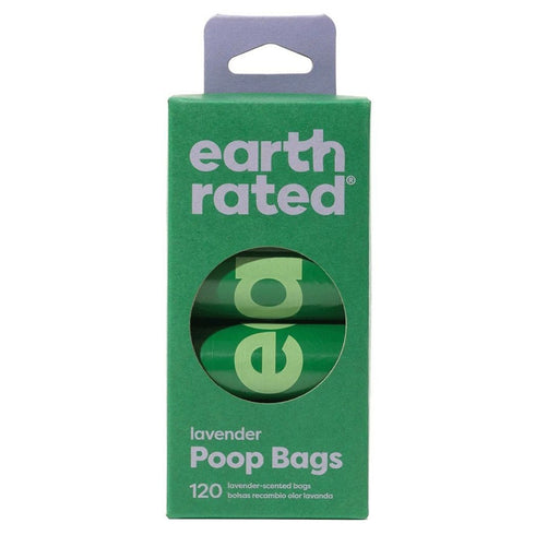 Earth Rated Poop Bags on Refill Rolls Scented Lavender 8 Rolls 120 Bags poudrefeed.com