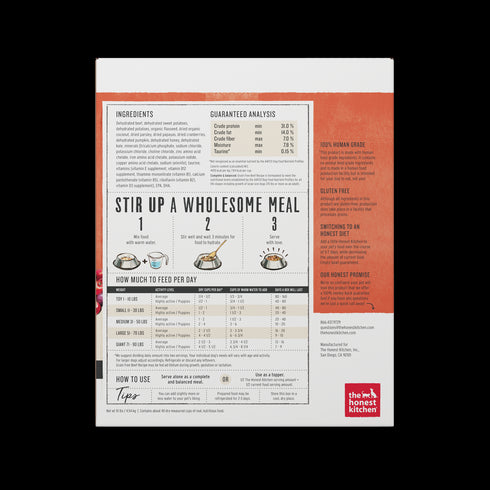 Honest Kitchen Grain Free Beef Recipe Dehydrated Dog Food 10lb - Poudre Pet and Feed Supply