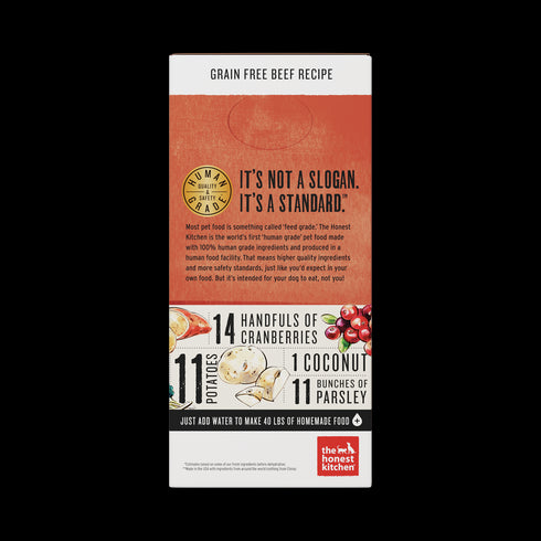 Honest Kitchen Grain Free Beef Recipe Dehydrated Dog Food 10lb - Poudre Pet and Feed Supply