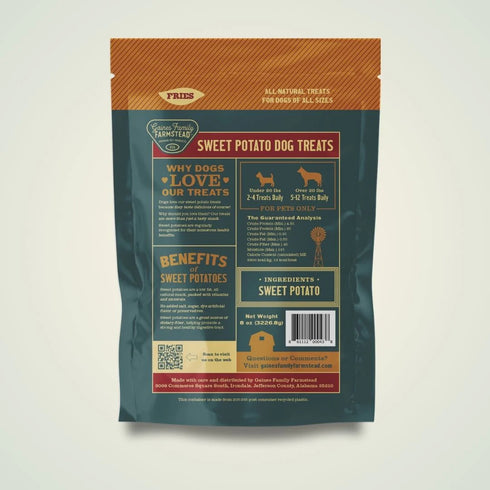 Gaines Family Farms Fries Dog Treats - Sweet Potato - 8oz Bag