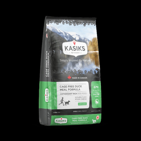 KASIKS Cage Free Duck Dry Food Meal Formula for Dogs 25lb