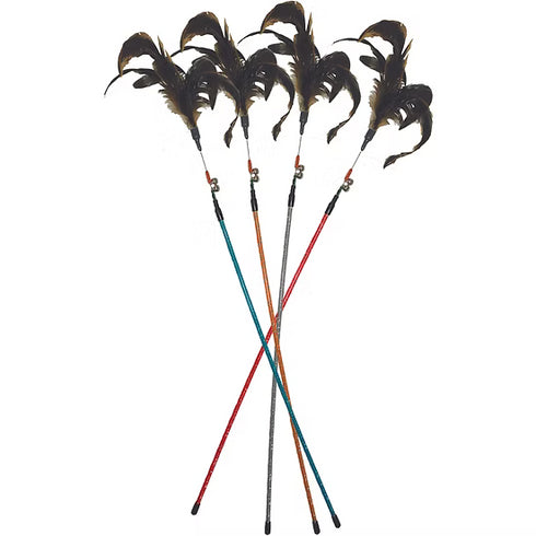 Petsport Kitty Feather Wand Cat Toy - Wand - 30" - Assorted