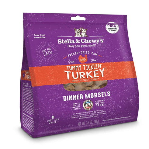 Stella and Chewys Tummy Ticklin Turkey Freeze-Dried Raw Dinner Morsels Cat Food 3.5oz - Poudre Pet and Feed Supply