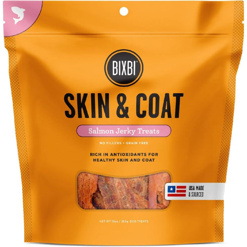 Bixbi Skin & Coat Jerky Salmon Dog Treats 10oz - Poudre Pet & Feed Supply