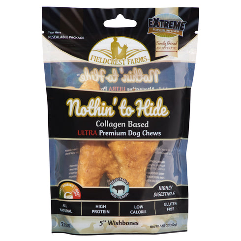 Nothin' To Hide Ultra Wishbone Dog Chew Treat - Beef - 5" - 2 Pack