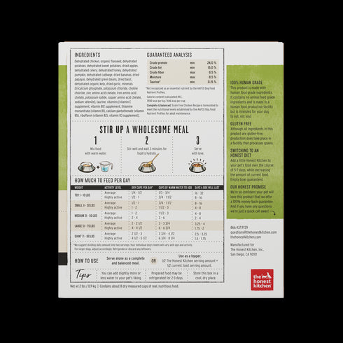 Honest Kitchen Grain Free Chicken Recipe Dehydrated Dog Food 2lb - Poudre Pet and Feed Supply