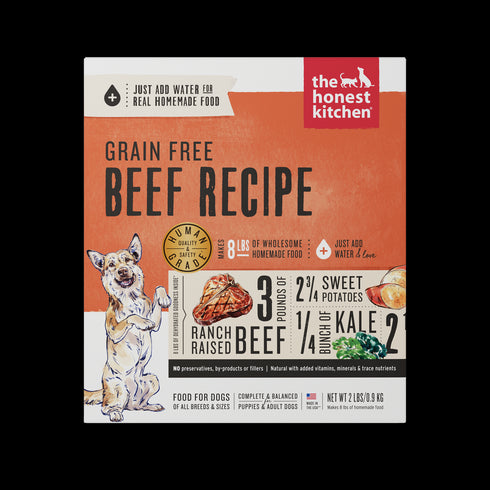 Honest Kitchen Grain Free Beef Recipe Dehydrated Dog Food 2lb - Poudre Pet and Feed Supply