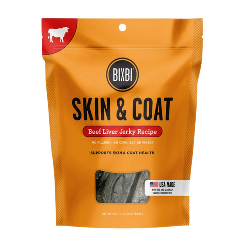 Bixbi Pet Skin & Coat Jerky Beef Liver Dog Treats 12oz - Poudre Pet & Feed Supply
