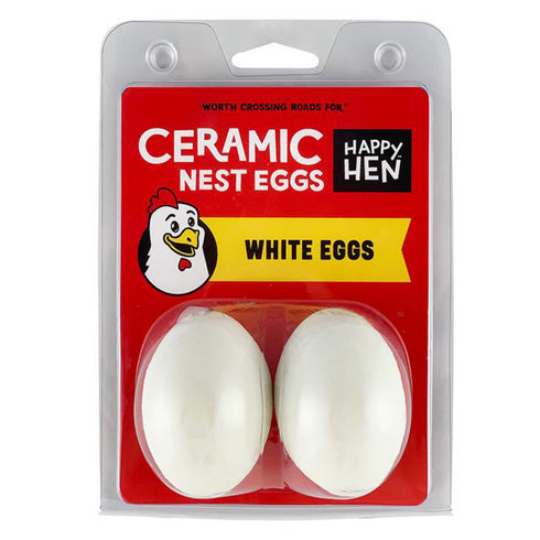 Happy Hen Treats White Ceramic Nest Eggs for Hens 2 Pieces - Poudre Pet and Feed Supply