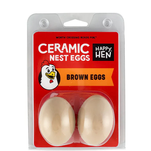 Happy Hen Treats Brown Ceramic Nest Eggs for Hens 2 Pieces - Poudre Pet and Feed Supply