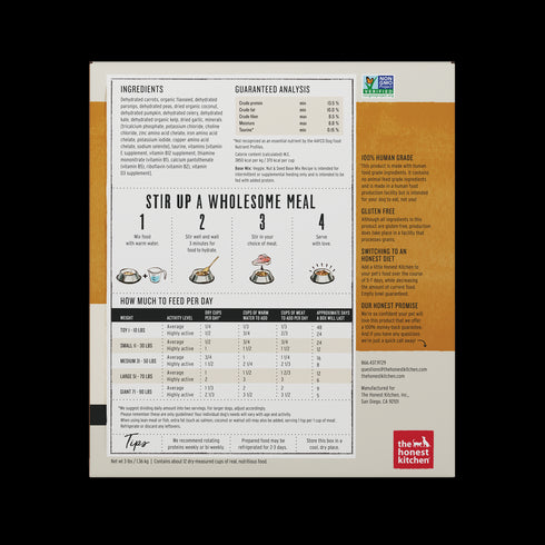 Honest Kitchen Grain Free Base Mix Veggie, Nut & Seed Dry Dog Food 3lb - Poudre Pet and Feed Supply 2