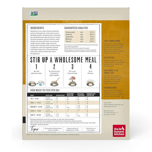 Honest Kitchen Grain Free Base Mix Veggie, Nut & Seed Dry Dog Food 7lb - Poudre Pet and Feed Supply