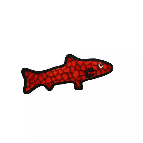 Tuffy's Ocean Creature Trout, Durable Dog Toy, Red