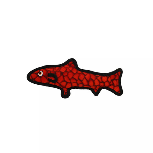 Tuffy's Ocean Creature Trout, Durable Dog Toy, Red