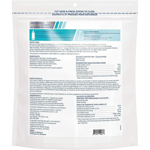 Virbac C.E.T Enzymatic Oral Hygiene Chews for Medium Dogs 30Ct - Poudre Pet and Feed Supply