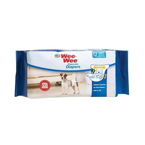 Four Paws Wee Wee Disposable Diapers Large Extra Large 12 Count - Poudre Pet & Feed Supply
