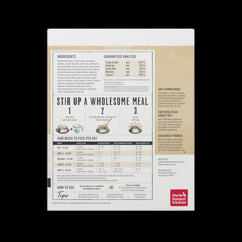 Honest Kitchen Whole Grain Chicken Recipe Dehydrated Dog Food 10lb - Poudre Pet and Feed Supply