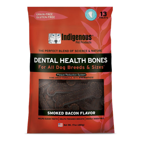 Indigenous Dental Health Bones Smoked Bacon Flavor Dog Treats 17oz poudrefeed.com