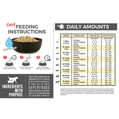 Grandma Lucy's Artisan Dry Dog Food 3lb - Poudre Pet and Feed Supply