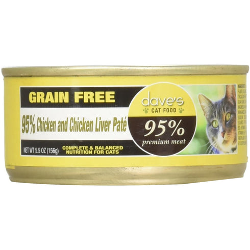 Dave's Pet Food 95% Chicken & Chicken Liver Pate Formula Cat Food 5.5oz - Poudre Pet and Feed Supply