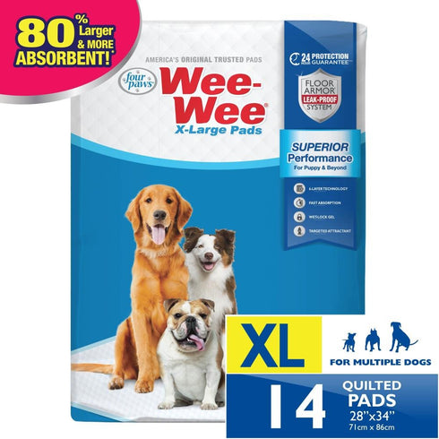 4Paws Wee-Wee Superior Performance X-Large Dog Pee Pads 14Ct - Poudre Pet & Feed Supply