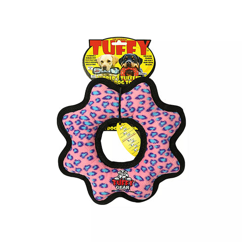 Tuffy's Ultimate Gear Ring Pink Leopard Dog Toy