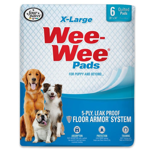 Four Paws Wee-Wee Superior Performance X-Large Dog Pee Pads 6Ct - Poudre Pet & Feed Supply