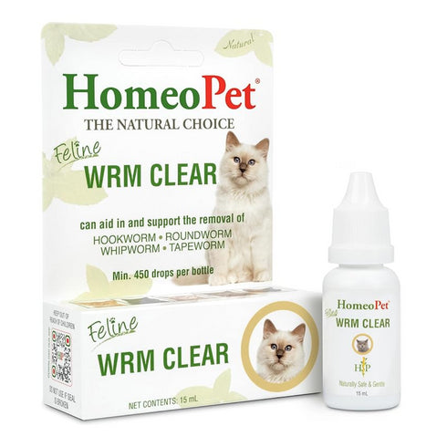 HomeoPet Feline WRM Clear Cat Medicine 15ml - Poudre Pet and Feed Supply