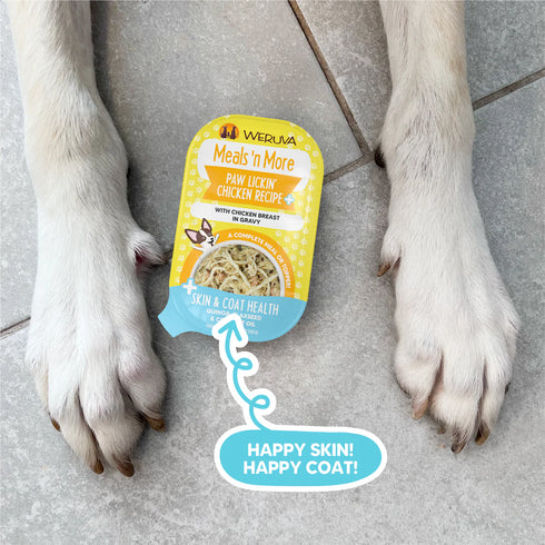 Weruva Meals 'n More Woof Woof Floof Skin & Coat Wet Dog Food Variety Pack - 10 3.5oz Cups