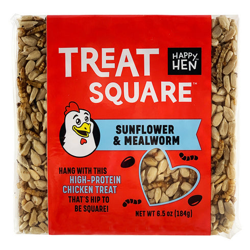 Happy Hen Treats Square Sunflower & Mealworm Chicken Treats 6.5oz - Poudre Pet and Feed Supply