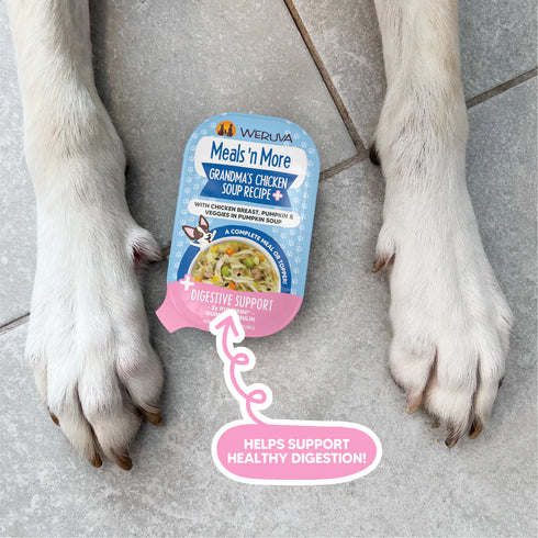 Weruva Meals 'n More Belly Belly Nice Digestive Support Wet Dog Food Variety Pack - 10 3.5oz Cups