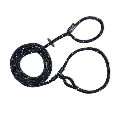 Harness Lead Black Reflective ML - Poudre Pet & Feed Supply