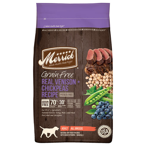 Merrick Grain Free Venison & Chickpeas Dry Dog Food 22lb - Poudre Pet and Feed Supply
