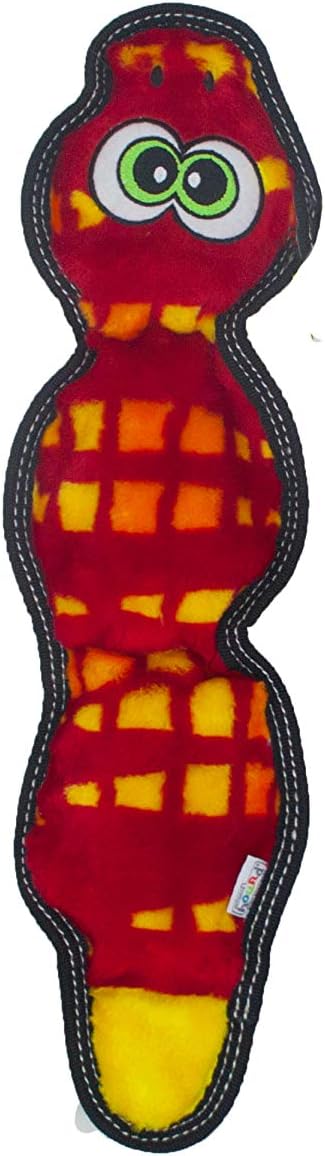 Outward Hound Tough Seamz Snake Plush Dog Toy 4 Squeakers